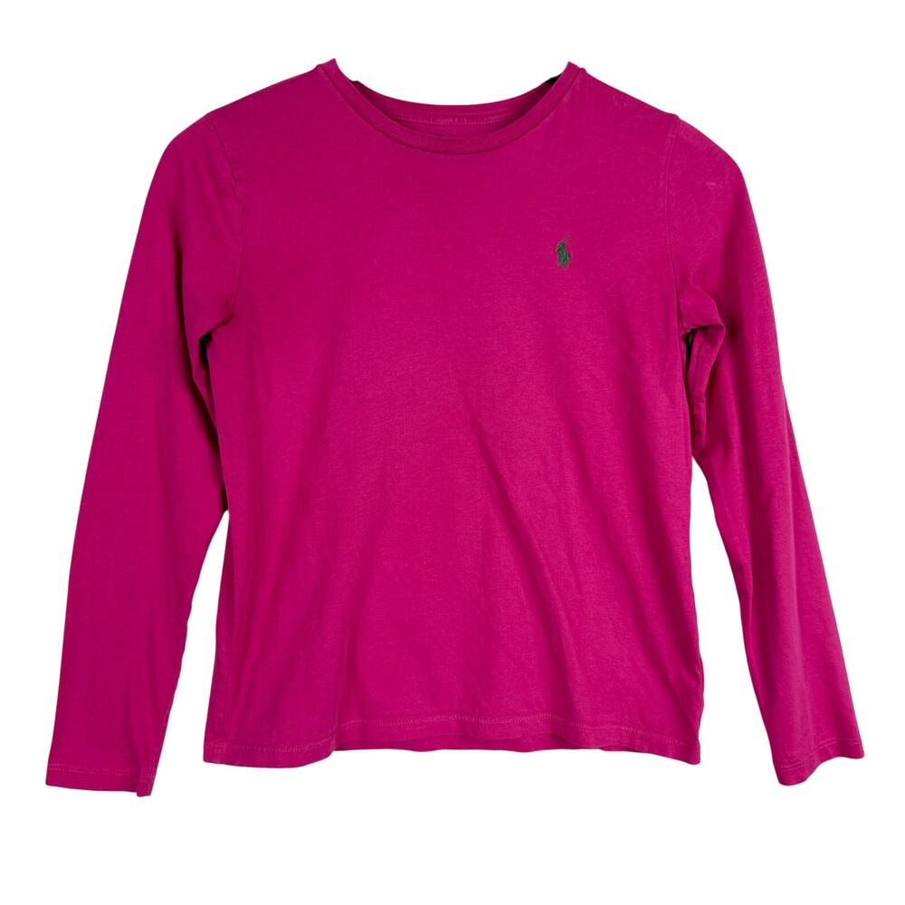 Polo Ralph Lauren Girls Pink Long Sleeve Shirt Crew Neck - L 12-14